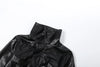High Street PU Jacket Woman Zip Button Turtleneck Full Sleeve Navel Exposed Girls Motorcycle Style Classic Clothing