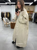 Women Solid Casual Long Trench Coat Lapel Collar Single Breasted Batwing Sleeve Windbreaker Streetwear Oversized Outerwears