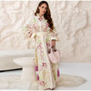 Retro Floral Print Women's Long Dress With Tassel Belt Stand Collar Long Sleeve Muslim Kaftan Dresses Spring Lady Robes