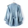 Denim Cape Coat Female Jacket Double Breasted Jackets Women Office Lady Windbreaker Denim Basic Coats Autumn Overcoat