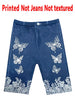 1362 Printed Leggings - Not Faux Denim Fabric Printed Leggings Without Texture - Non-Faux Denim Fabric, Women'S Floral Print