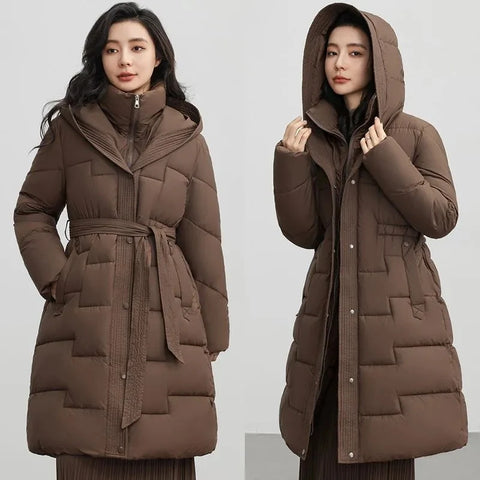 Women's Down Cotton Jacket Korean Version Versatile Lady Cotton Padded Outerwear Slim Temperament Ladies Winter Parka Coat