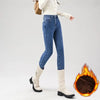 Women's Fleece Warm Winter Jeans Thicken Elastic Skinny Pencil Pants Korean Slim Plush Thermal Leggings Trousers