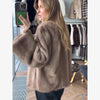 Women Faux Fur Maxi Coat Chic Open Front Stand‑collar Long Sleeve Oversized Outerwear Winter Autumn Warm