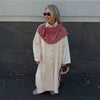Women's Plaid Scarf Long Trench Coat Loose Stand Collar Full Sleeve Single Breasted Split Coats Autumn Lady Jacket
