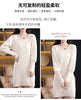 Autumn Winter 100% Mink Cashmere Knit Long Skirt Women Scoop Neck Knee-length Dress Casual Warm Jumper Cashmere Base Shirt Top