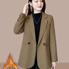Women Autumn and Winter Blaze Black Cotton Lined Warm Suit Jacket Women's Korean Street Bombing Suit Coat