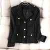 4XL White Blazer Suit collar small fragrance Jacket high-quality Coarse tweed Coat Black Wool Outerwear Woman Short