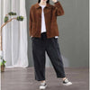 Women Corduroy Jacket Korean Version Retro Versatile Casual Jacket With Pockets Solid Loose Top Outerwear Coat S-6XL