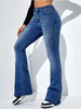 Women Flare Stretch Moustache Jeans Skinny Bell Bottom High Waist Gray Denim Pants Lady Classic Y2K Punk Long Trousers