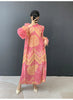 Vintage Chic Printting Straight Pleated Women's Dress Hand-Cranked Floral Long Dresses Spring Clothing 2DB6498