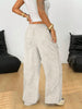 Women's Retro Corduroy Cargo Pants Casual Drawstring Straight Sports Pants Drape Daily Commuting Wide Leg Pants