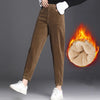 Thick Plush Corduroy Casual Pants For Women Warm Autumn Winter Trousers High Waist All Match Harem Pants Ladies