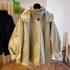 Autumn Trench Coat Woman with lining Casual All-Match Loose Long Sleeve Short Overcoat Windbreaker Women Outerwear