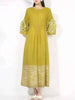 Women's Dress With Flower Ruffles Sleeves Round Neck Loose Big Size Long Dresses 2DB1142