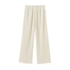 Spring and Autumn Women Solid Color Casual Shirts Loose Full Length Pants Two Pieces Sets