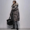 Oversized Womens Down Cotton Jacket Winter Warm Jackets Coat Long Hooded Fur Collar Parka Overcoat Female Cold Jackets Black