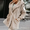 Lamb Leather Jacket Coat Women Long Sleeve Fleece Coats Outwear Buttoned Pocket Design Hooded Keep Warm Teddy Coat