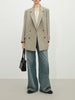 Chic Double-breasted Casual Blazer Jacket for Women Spring Loose Lazy Style Top 25FS11097