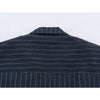 Slim Fit Women Striped Cropped Suit Jacket Notched Lapel Double Breasted Metal Buttons Vintage Military Blazer Fall Outerwear