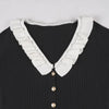 Elegant Ruffle Knitted Mini Dress Women Patchwork V Neck Long Sleeve Slim Short Dress Autumn Vintage Evening Party Vestidos