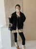 Faux Lambs Women Jacket Y2K Autumn Plush Thick Zipper Warm Coats Streetwear Long Sleeve All Match Hairy Outerwear