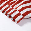 Vertical Stripe Two Piece Outfit Stand Collar Zip Up Jacket Elastic Waist Wide Leg Pants Loose Women Casual High Street Set