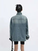 Women's Denim Coat Turtleneck Single Breasted Full Sleeve Patchwork Versatile Jacke Autumn 5R4436