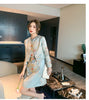 Spring Autumn Suit Dress Women 2 Piece Set Women Jacquard Dress Beading Straight Pencil Dress Short Jacket for Women Suits