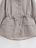 Women's European and American Style Simple Stand-up Collar Plaid Coat Pleated Coats