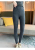 100% Cashmere Knitted Leggings Women High Waist Casual Wool Korean Trousers Solid Thicken Elasticity Ankle-Length Pants