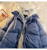Korean Winter Leisure Cotton Clothes Women Parker coat Y2K Multi-functional Fake Two Pocket Zipper Down Jacket Thick Coat