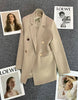 Blazer Coat Metal Buckle Small Suit Jacket Women Clothing Double Breasted Long Sleeve Office Lady Elegant Blazers