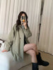 Mid-length Trench Spring and Autumn Retro Korean-style Turn-down Collar Design Loose and Casual Women's Coats