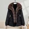Women Large Fur Collar Warm Mid-Length Down Cotton Jacket Winter Coat Puffer Jacket Female Parkas Outerwear