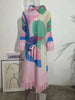 Maxi Pleated Dress For Women Lapel Single Breasted Long Sleeves Color Block Tassel Hem Loose Chic Clothing Autumn 2R5928