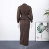 Lapel Collar Tie Waist Women Blazer With Midi Pencil Skirt Two Piece Set High Waist Slim Fit Minimalist Elegant Office Outfit