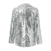 Dressy Sequin Coat Women's Sequin Jacket Shiny Open Front Blazer Jacket Party Sparkly Long Sleeve Cardigan Coat With Pockets 80%