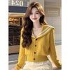 Autumn Winter V-Neck Knitt Cardigan Sweater Jacket Women High-Grade Elegant Short Sweater Coat Female Tops