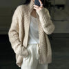 Autumn Winter Thick Turtleneck Cashmere Knitted Cardigan Women Casual Knit Loose Wool Sweater Larg Size Female Jacket Tops