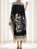 Printed Patchwork Elegant Chic Maxi Dress, Women Spring Autumn Stand Collar Loose Party Dress, Holiday Casual Ladies Dress
