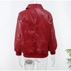 Solid Patchwork Cropped Coats Women Casual Lapel Long Sleeve Loose Zipper Pocket Short Jacket Autumn Lady Street Outwear