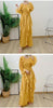 Ruffles Pleated Dress Women Round Neck Flare Sleeves Solid Maxi Belt Dresses Party Spring 2AA1502
