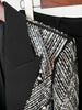 High Street Designer Suit Set Women's Sequined Beading Single Button Blazer Flare Pants Set 2pcs