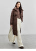 Women's Long Parkas Winter Padding Coat Oversized Stand Neck Hooded Zipper Warm Outerwear Woman Clothes W44M58169