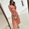 Pleated Socialite Shell Flower Dress Spring Original Lace-up Pleated Long Dresses for Women Clothing