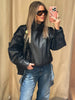 Solid Leather Moto Jacket For Women Winter Turtleneck Retro Coats Asymmetry Elegant Vintage PU Jackets