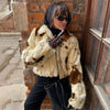 Chic Street Girls Cow Print Fur Coat Women Winter Brand Warm Faux Fur Jacket Autumn Iconic Streetwear