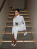 High Collar Long Sleeve Hip Wrap Women Maxi Dresses Solid Sheath Elegant Evening Party Outfits Bodycon Female