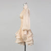 Solid Spliced Ruffles Dress Female Stand Collar Long Sleeve Loose French Elegant Women's Dresses Autumn